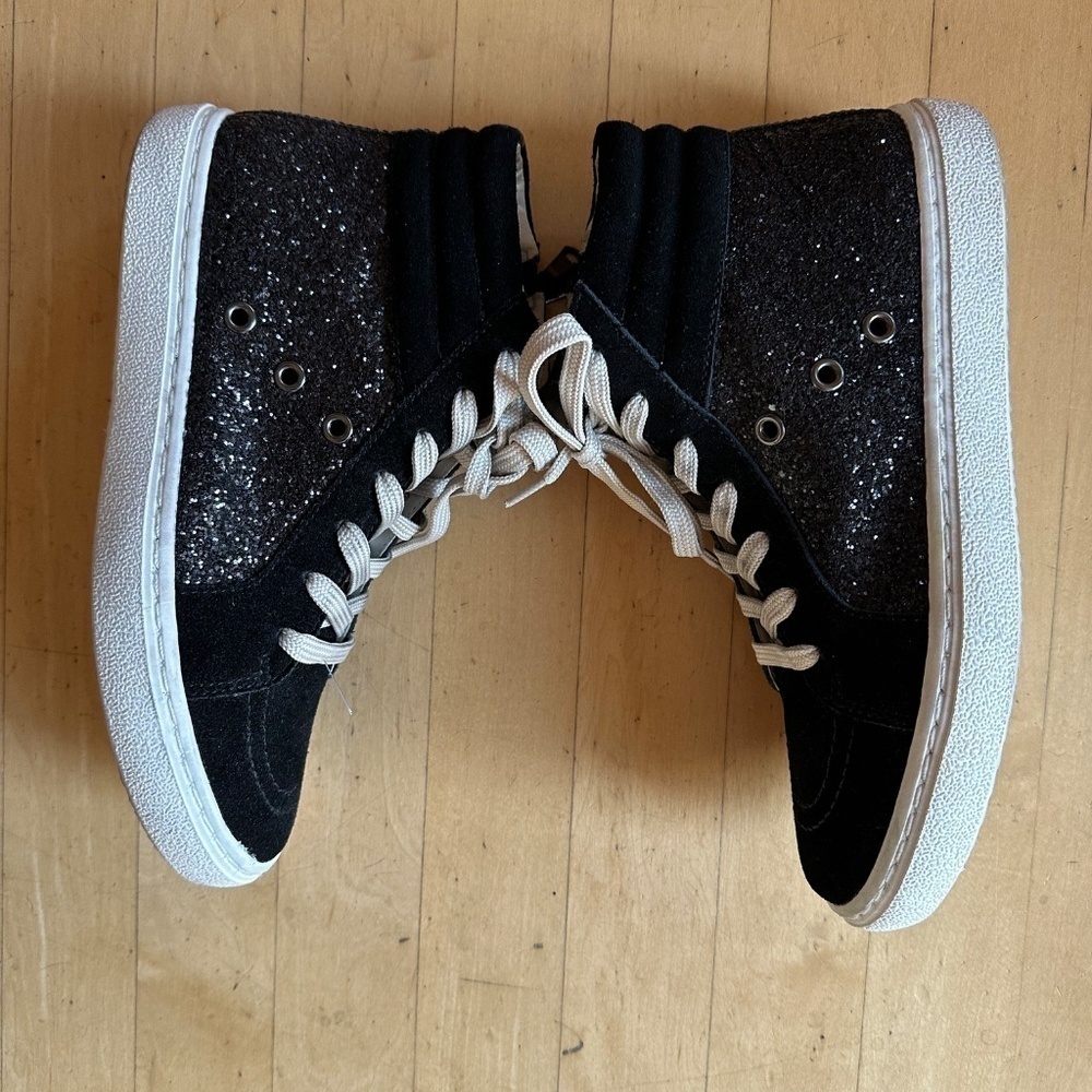 Steve Madden Serena Black sequin Hi top sneaker, 8. CB2164 - Picture 4 of 9